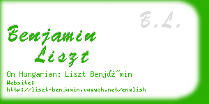 benjamin liszt business card